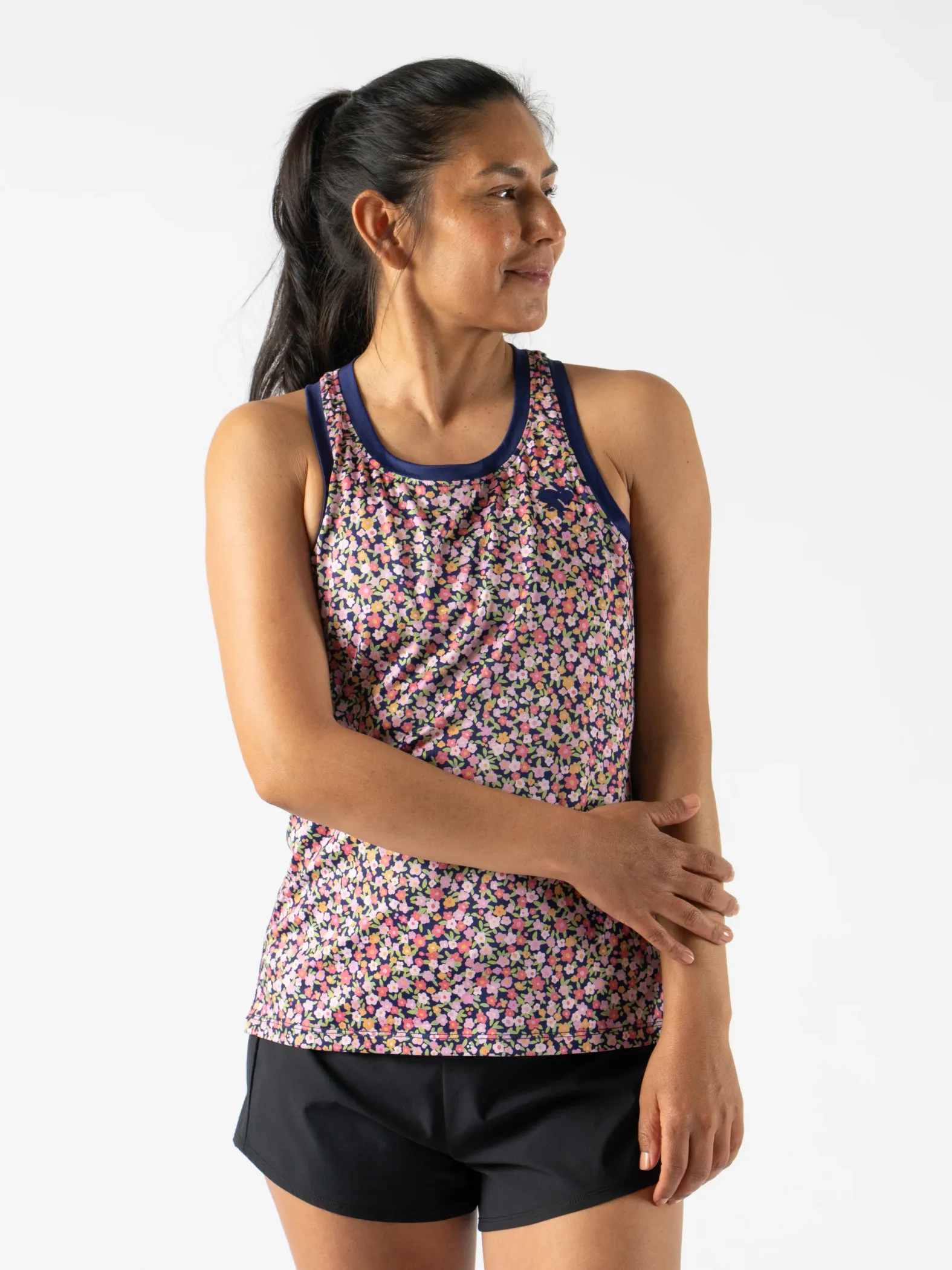 bibiy . ROSETTE TANK TOP ローズ タンクトップ rabbit | Women's Mother Runner EZ Tank - Rhodonite Floral